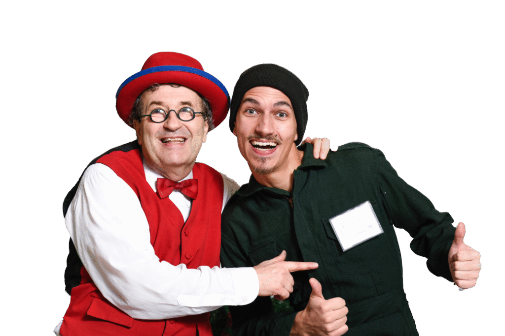 Un mentor et son apprenti sur fond transparent