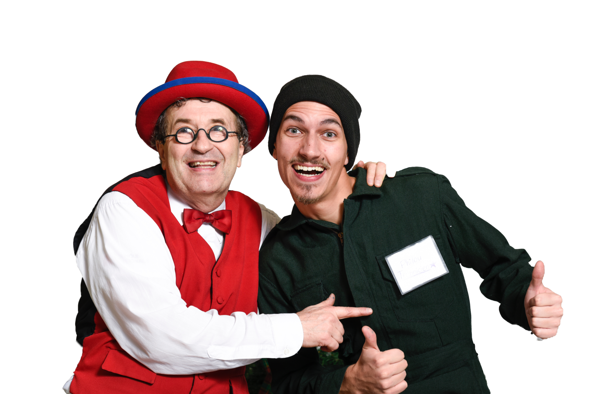 Un mentor et son apprenti sur fond transparent