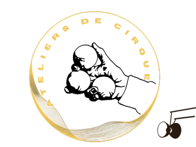Icone d'atelier de cirque, une main tenant trois balles