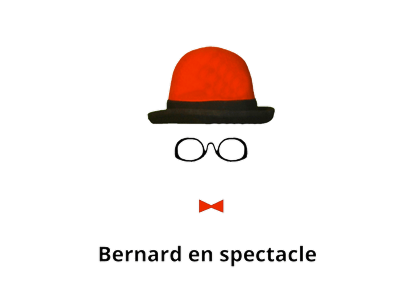 Icone du spectacle Bernard en spectacle, chapeau lunette et noeud papillon